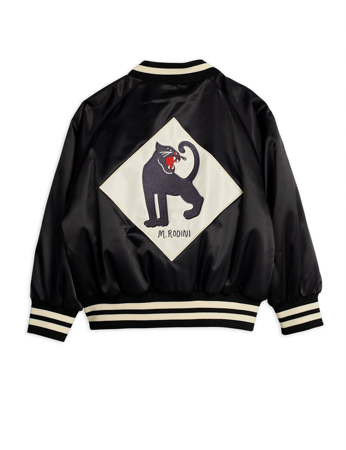 Mini Rodini Kids Panther Patch Collar Sweatshirt in Black