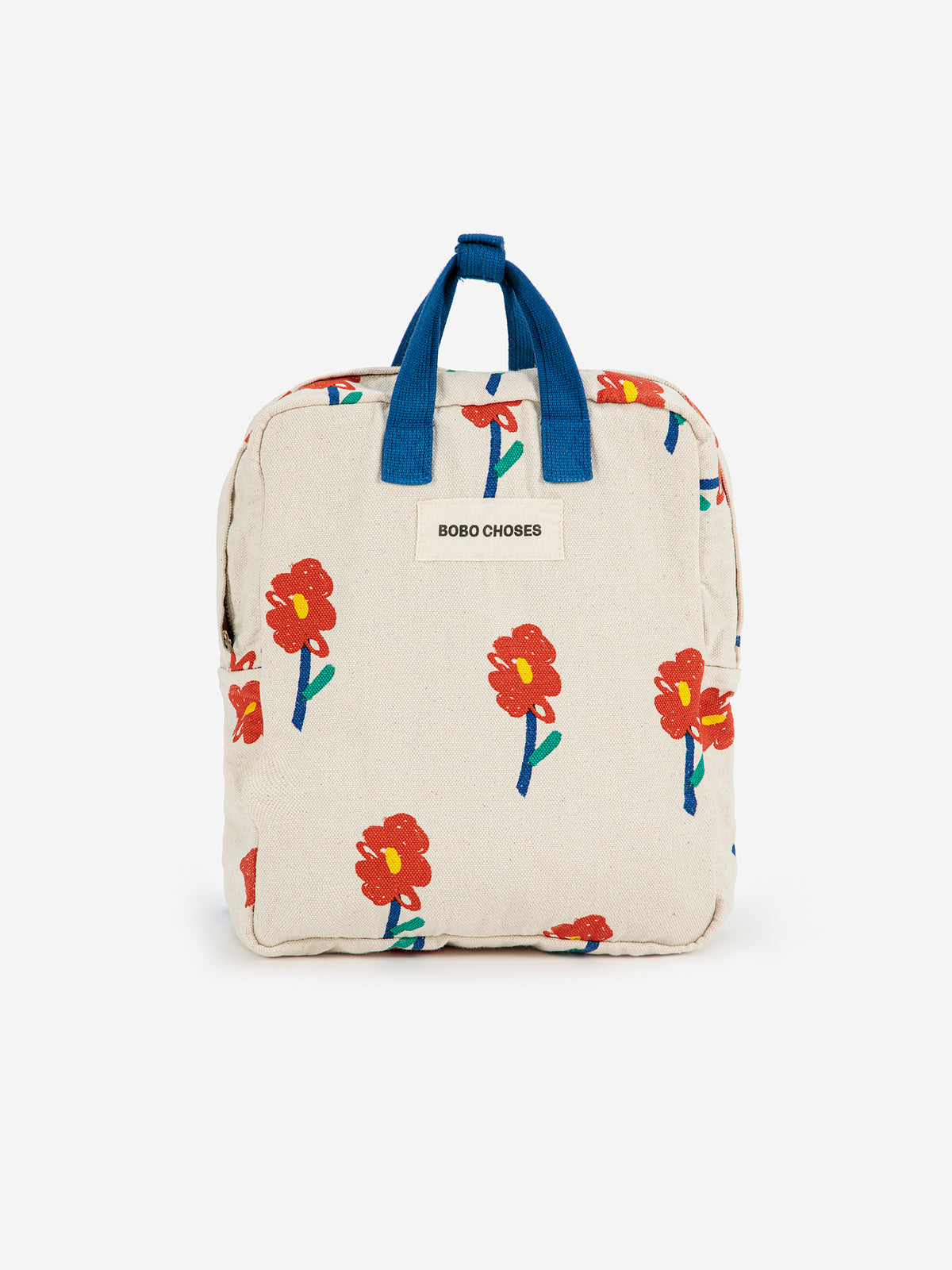 Bobo Choses Flowers AOP School Bag – GREY WILD - Main Image