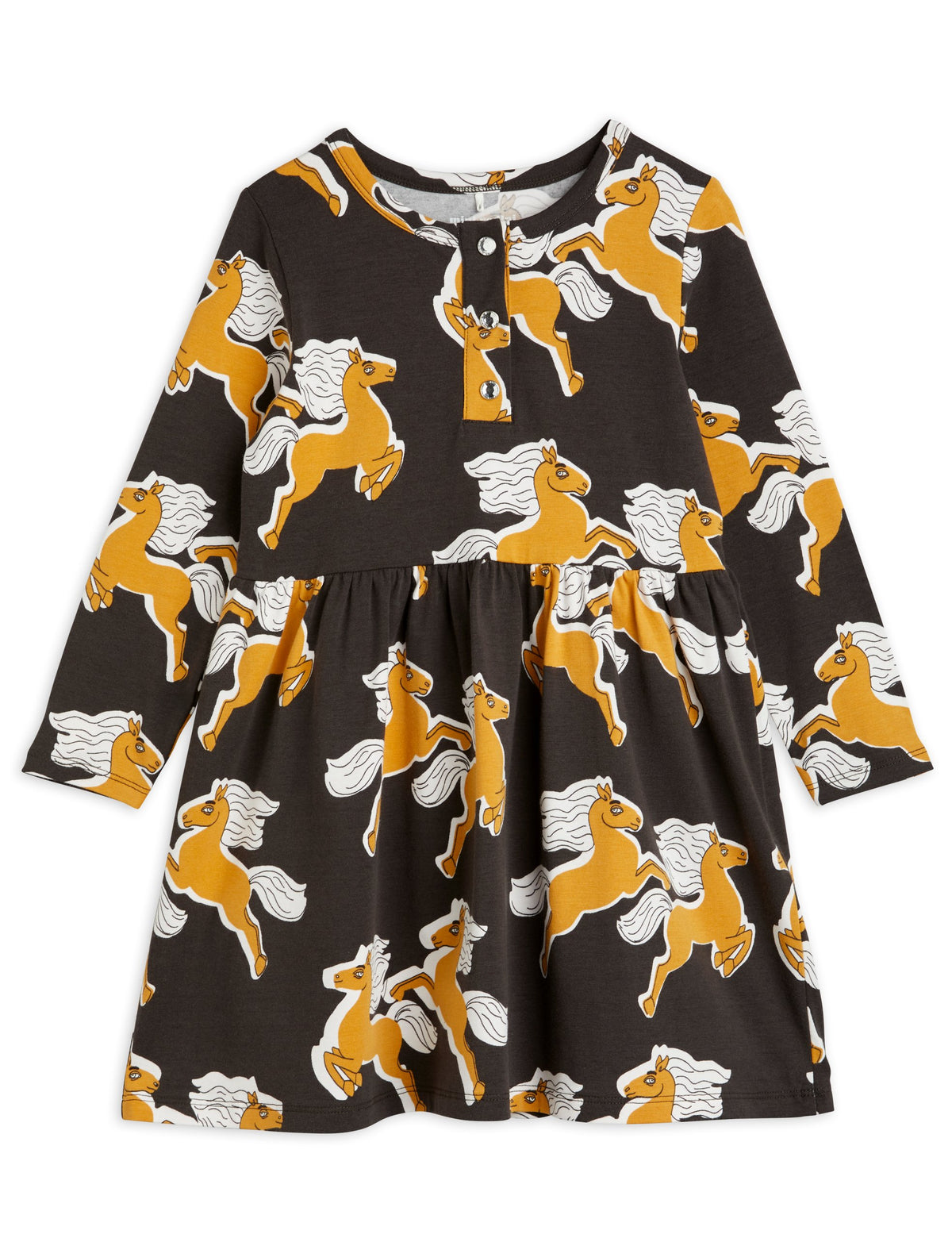 Mini Rodini Horses AOP LS Dress – GREY + WILD