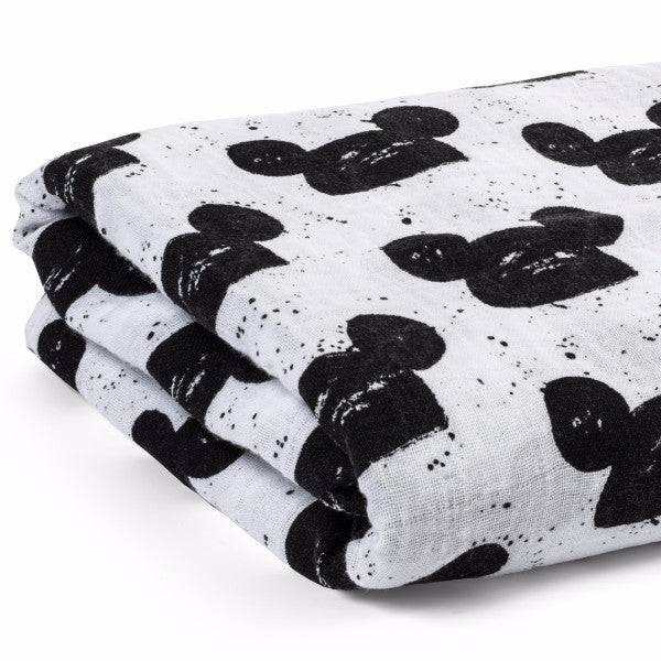 Modern Burlap Muslin Swaddle Blanket Modern Mouse – GREY WILD