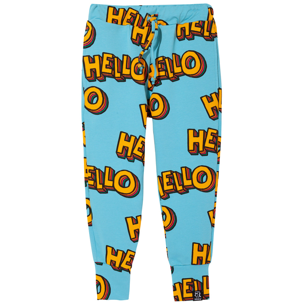 Kukukid Blue Hello Pocket Pants – GREY + WILD